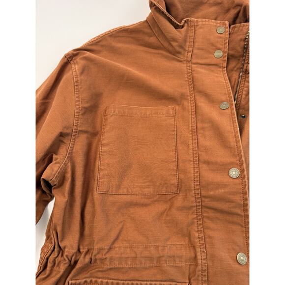 Levi's Women High Collar Button-up Front Karlie Utility Jacket Brown XL NWT - Picture 7 of 16
